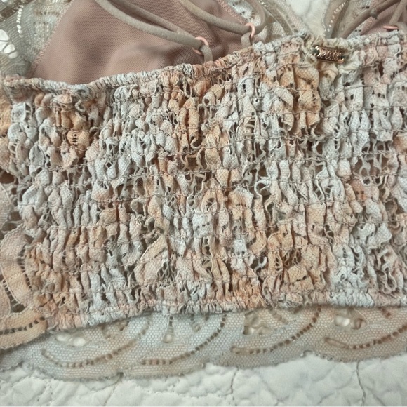 💖5/$25 PINK Victoria Secret Lace Longline Bralette Peach Adjustable Strap M - Picture 7 of 10